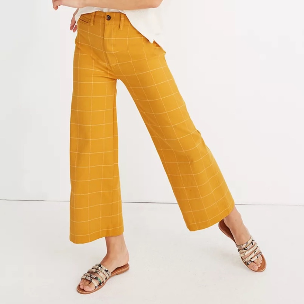 Emmett Wide-Leg Crop Pants in Windowpane 25